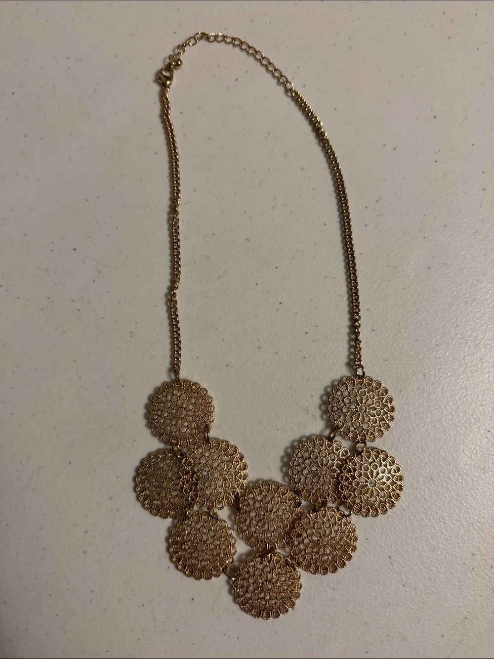 Gold-Tone Statement Necklace Like New